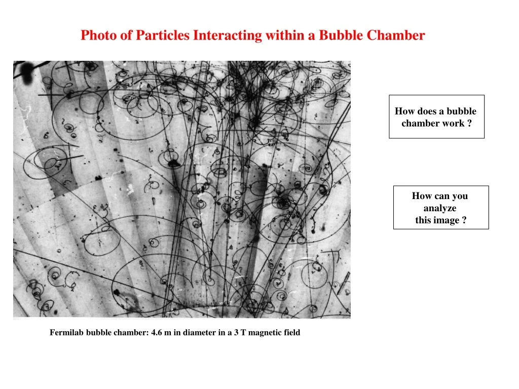 photo of particles interacting within a bubble chamber