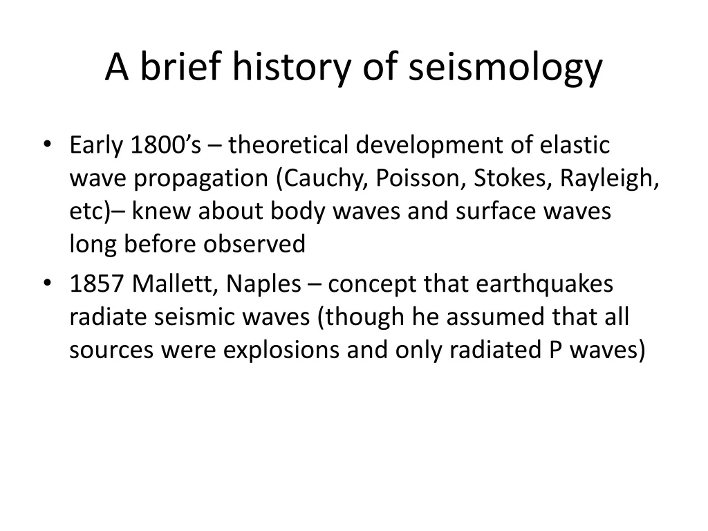 a brief history of seismology