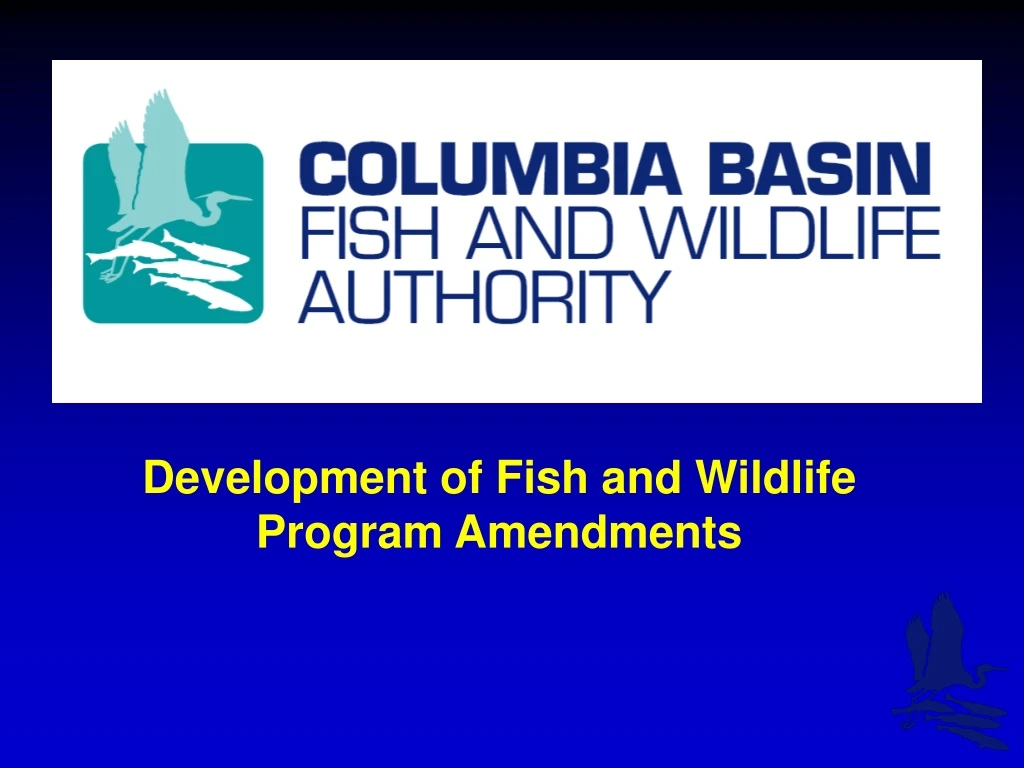 development of fish and wildlife program amendments