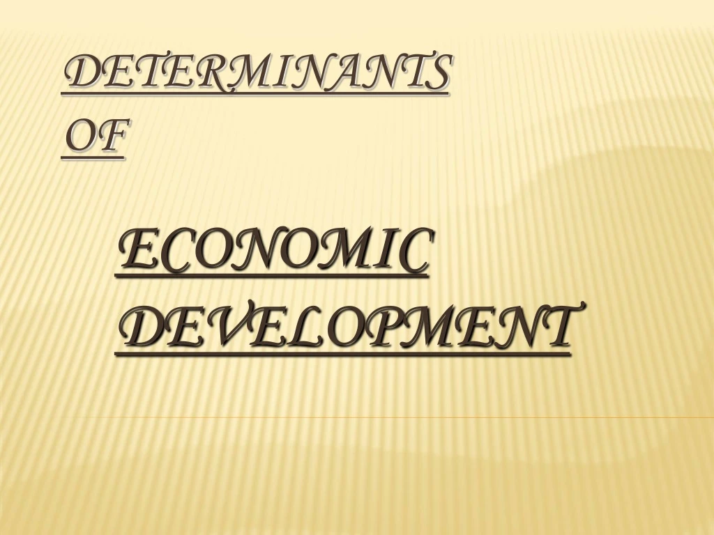 economic development