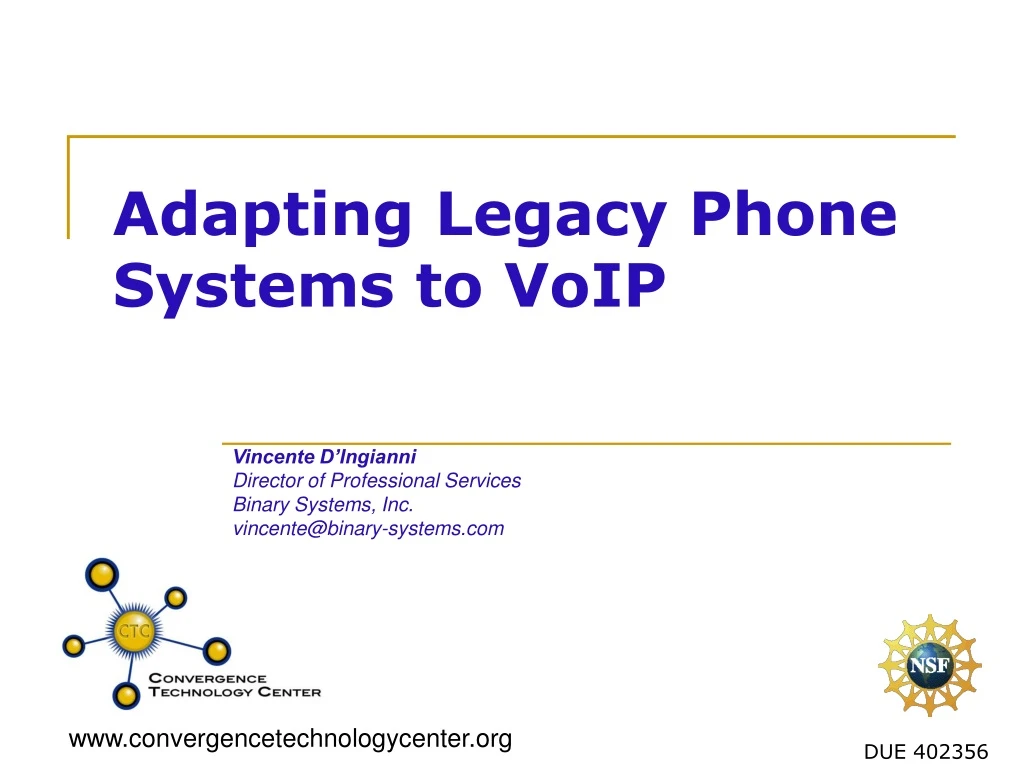 adapting legacy phone systems to voip