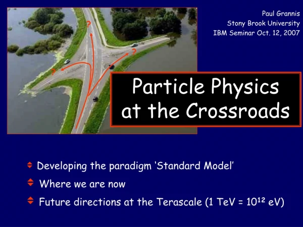 Paul Grannis Stony Brook University IBM Seminar Oct. 12, 2007