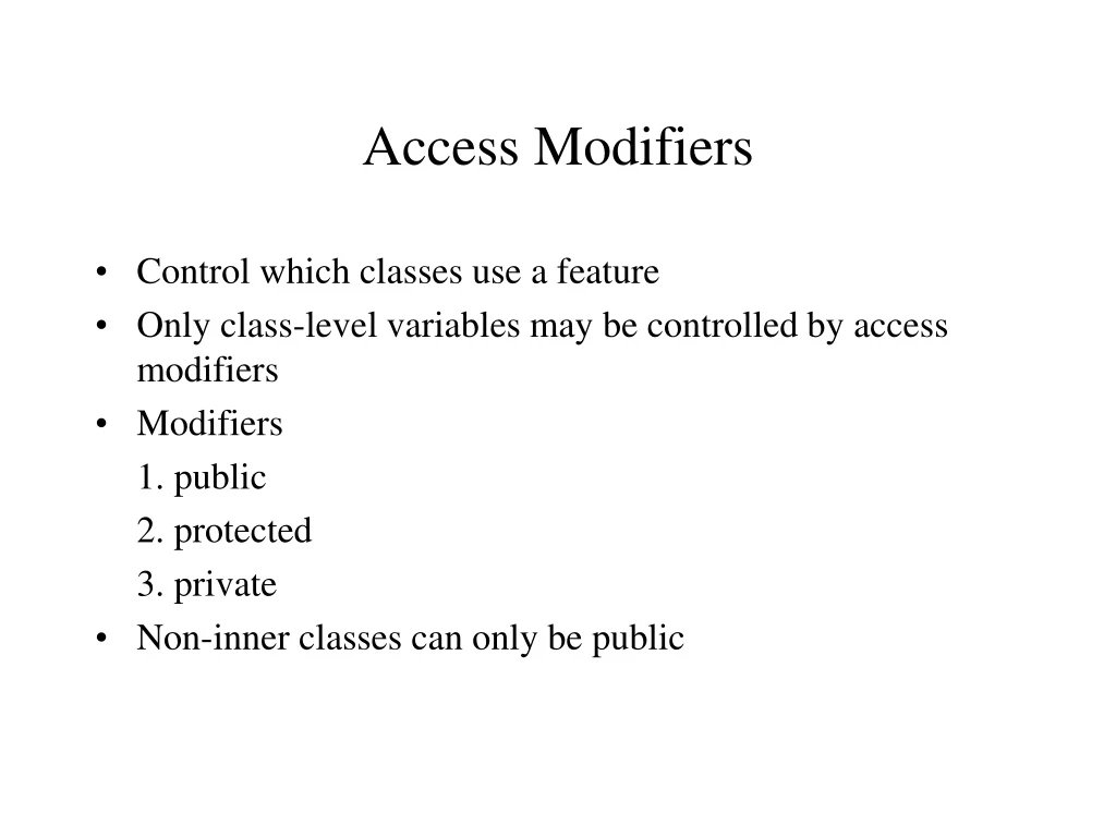 access modifiers