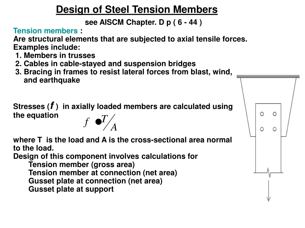 design of steel tension members
