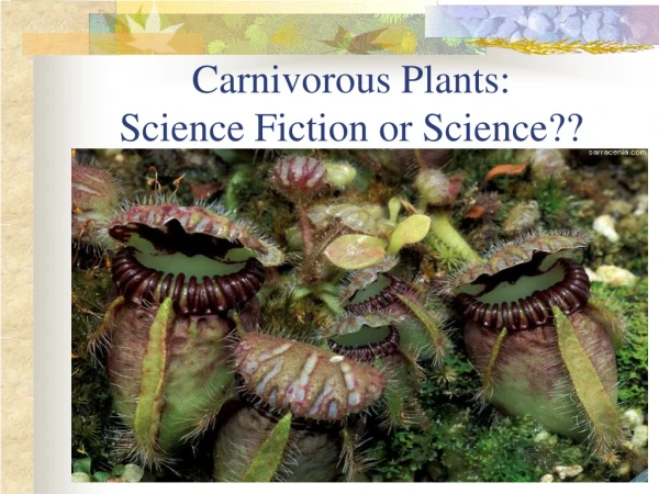 Carnivorous Plants:  Science Fiction or Science??