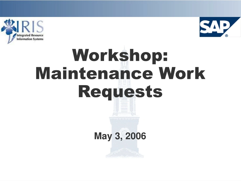 workshop maintenance work requests