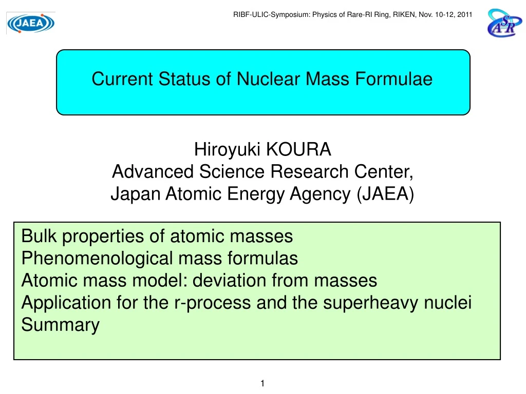 current status of nuclear mass formulae