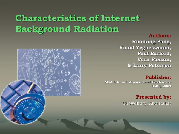 Characteristics of Internet Background Radiation