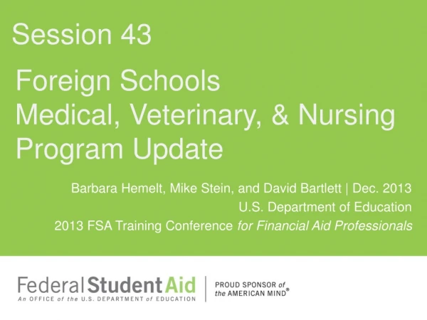 Foreign Schools Medical, Veterinary, &amp; Nursing Program Update