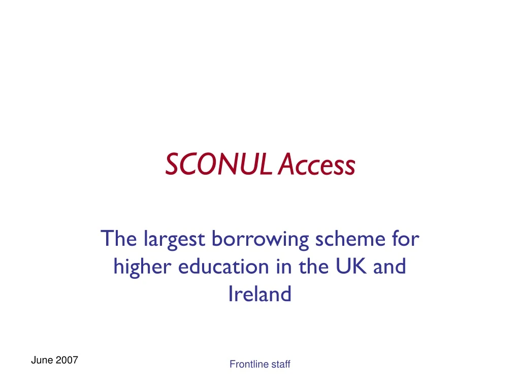 sconul access