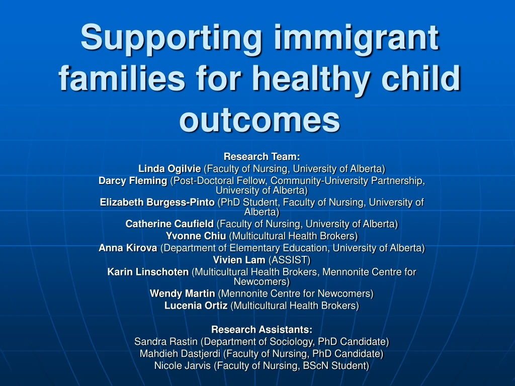 supporting immigrant families for healthy child outcomes