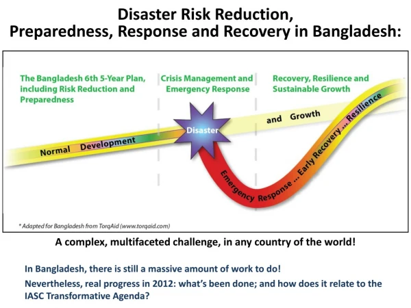 Disaster Risk Reduction,  Preparedness, Response and Recovery in Bangladesh: