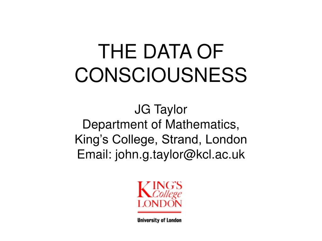 the data of consciousness