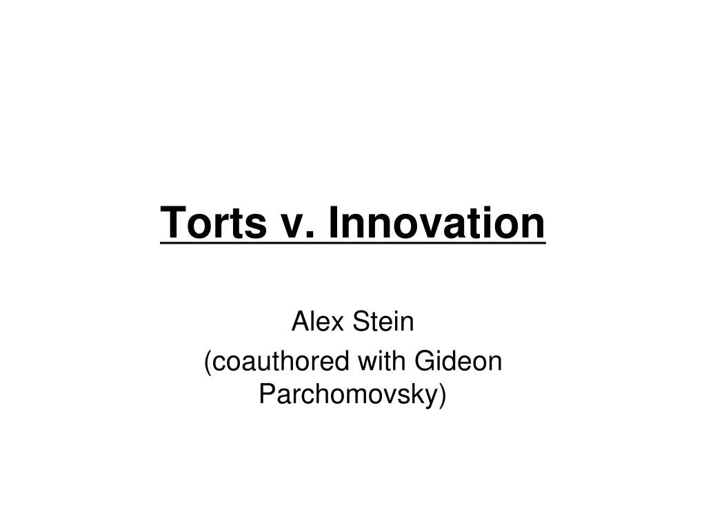torts v innovation
