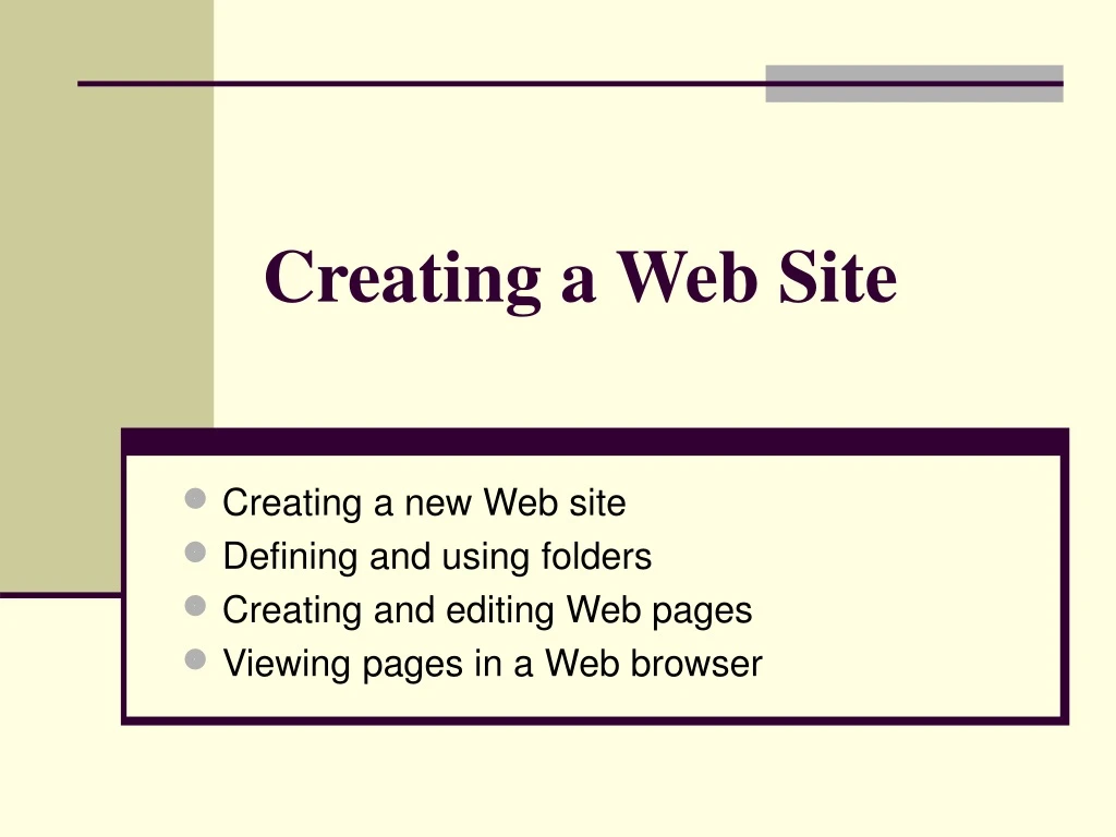 creating a web site