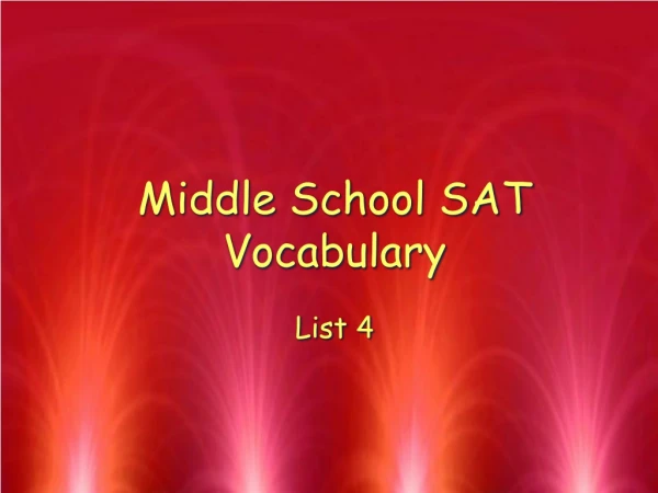 Middle School SAT Vocabulary