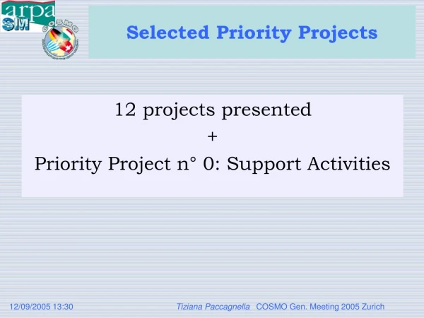 Selected Priority Projects