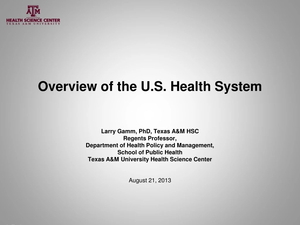 overview of the u s health system