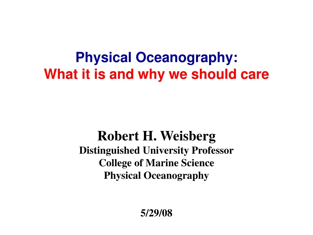 physical oceanography what