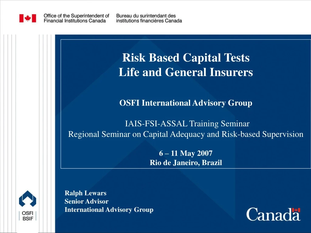 risk based capital tests life and general