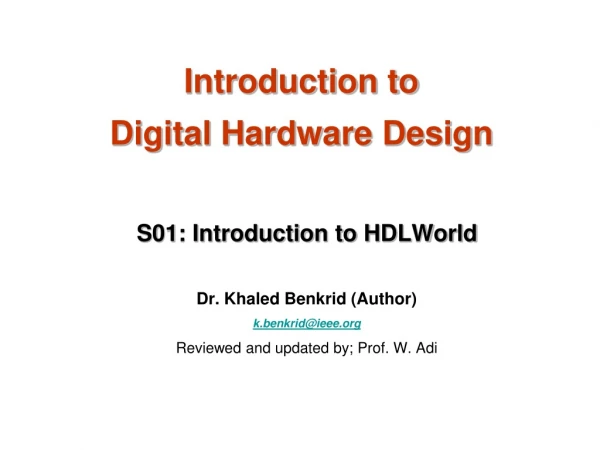 S01: Introduction to HDLWorld