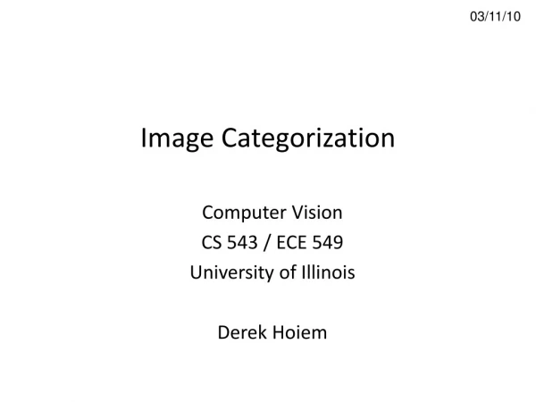 Image Categorization