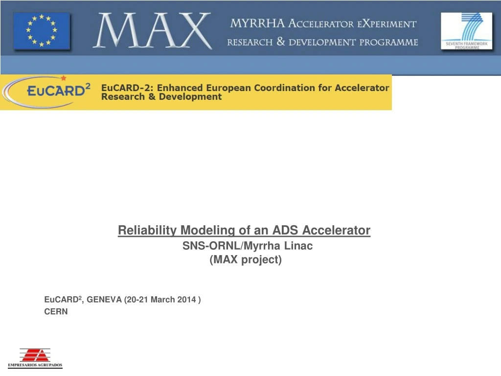 reliability modeling of an ads accelerator sns ornl myrrha linac max project