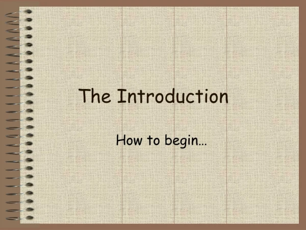The Introduction