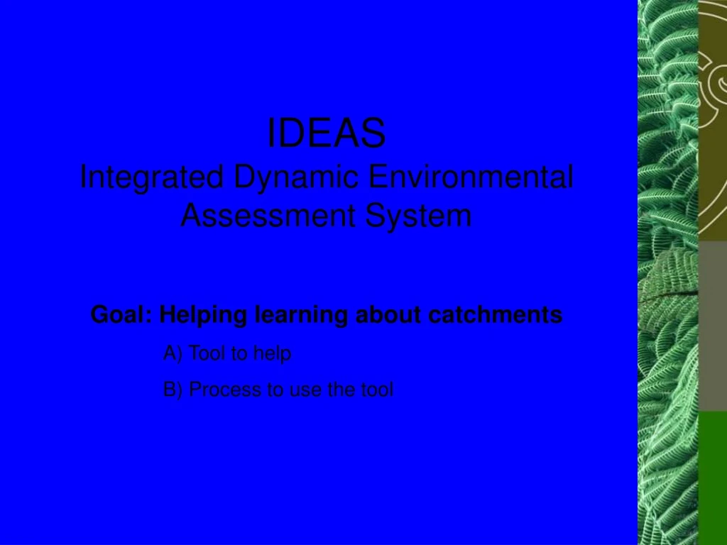 ideas integrated dynamic environmental assessment system