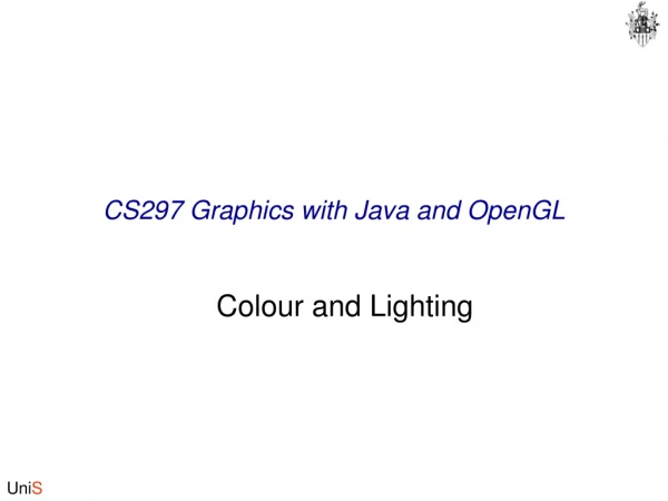 CS297 Graphics with Java and OpenGL