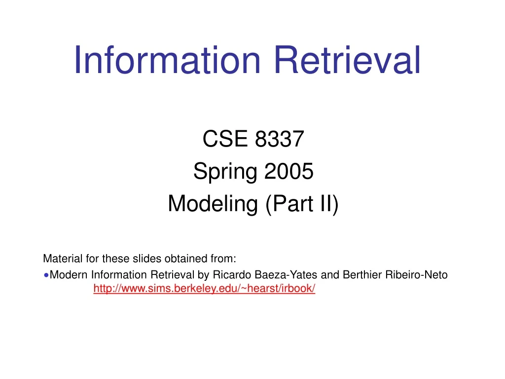 information retrieval