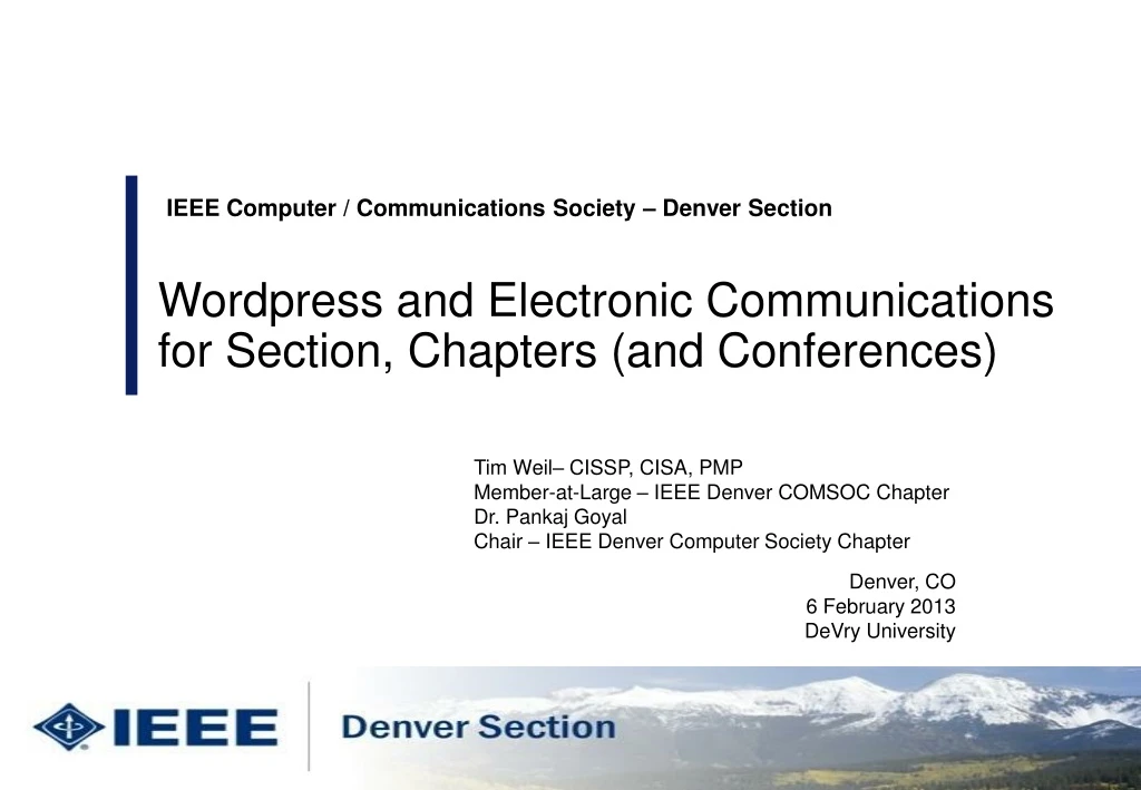ieee computer communications society denver