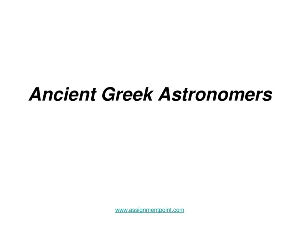 Ancient Greek Astronomers