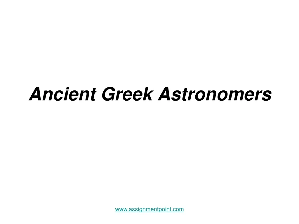 ancient greek astronomers