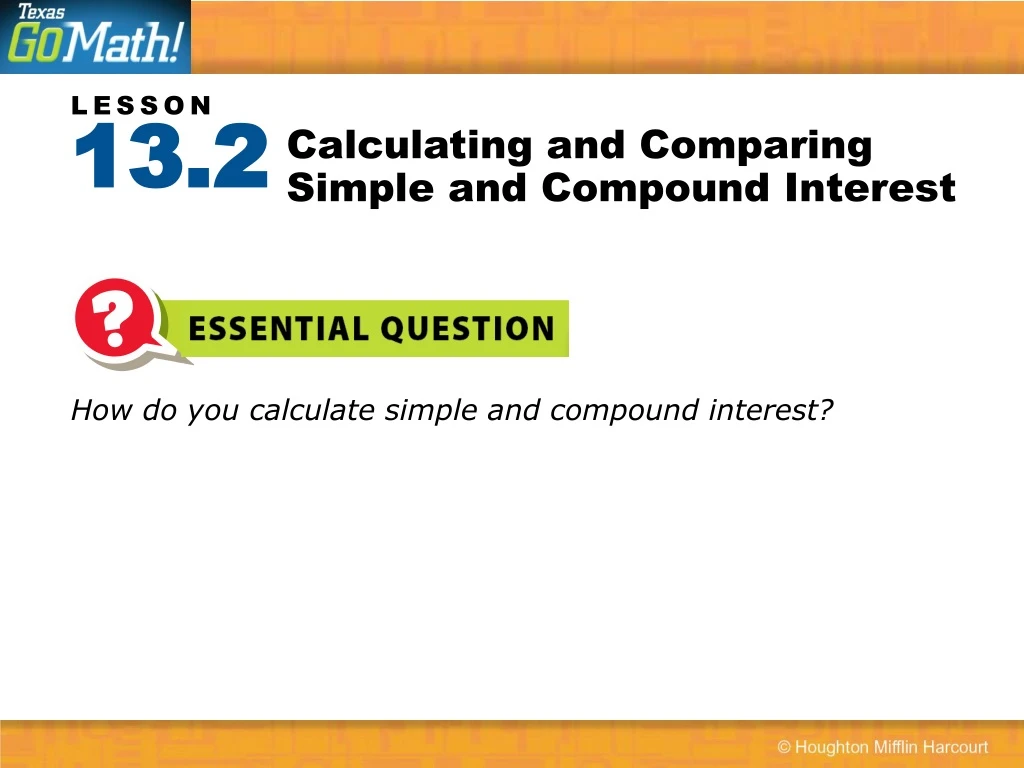 calculating and comparing simple and compound interest