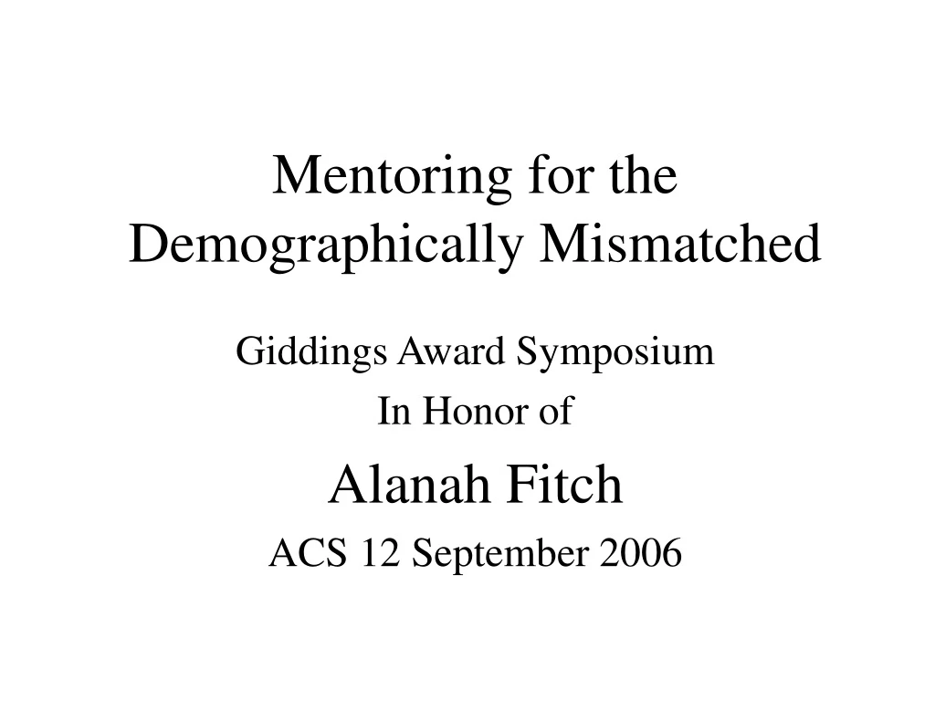 mentoring for the demographically mismatched
