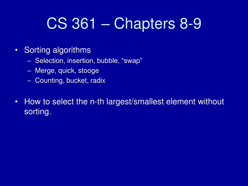 cs 361 chapters 8 9