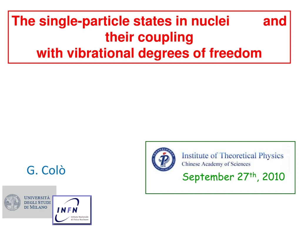 the single particle states in nuclei and their
