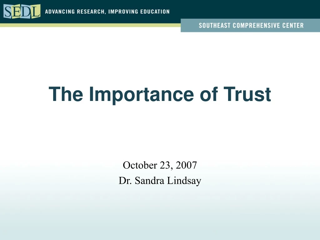 the importance of trust