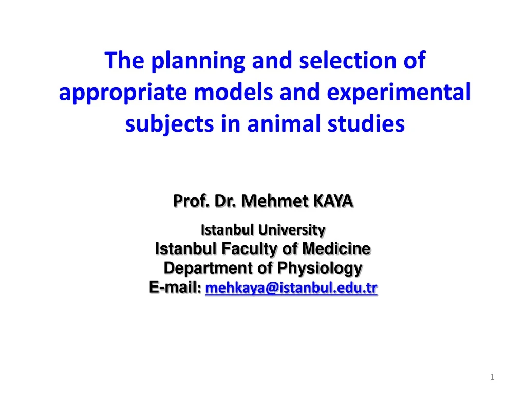 the planning and selection of appropriate models