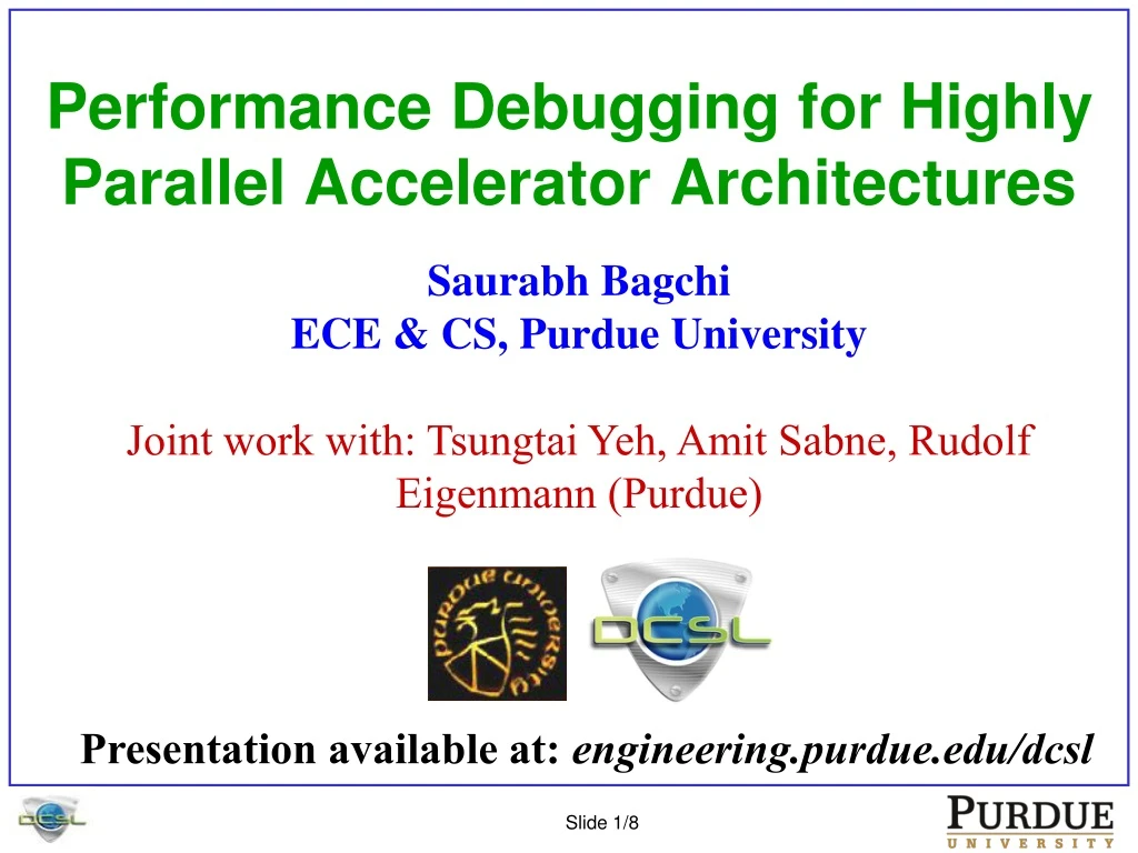 performance debugging for highly parallel accelerator architectures