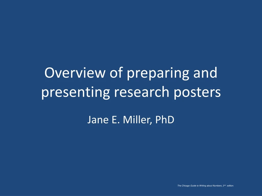 overview of preparing and presenting research posters