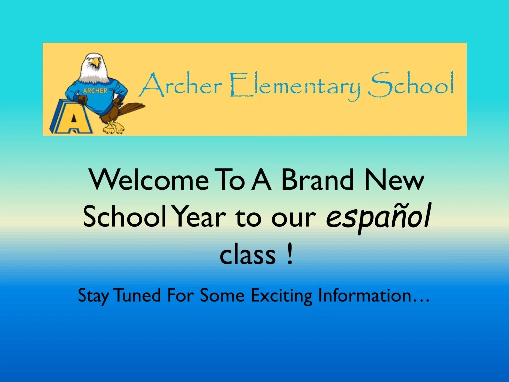 welcome to a brand new school year to our espa