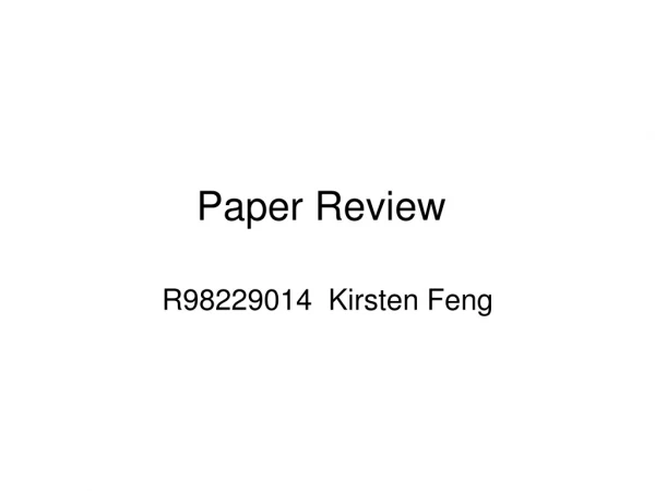Paper Review