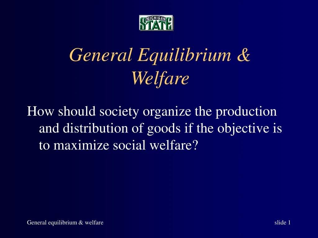 general equilibrium welfare