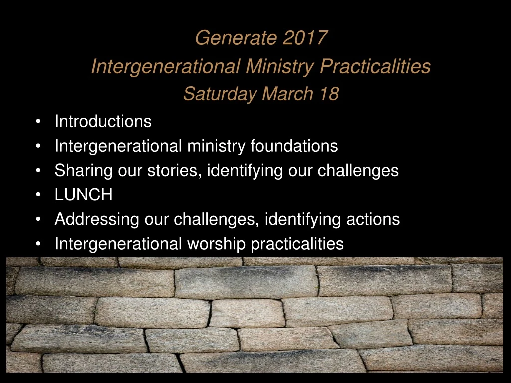 generate 2017 intergenerational ministry
