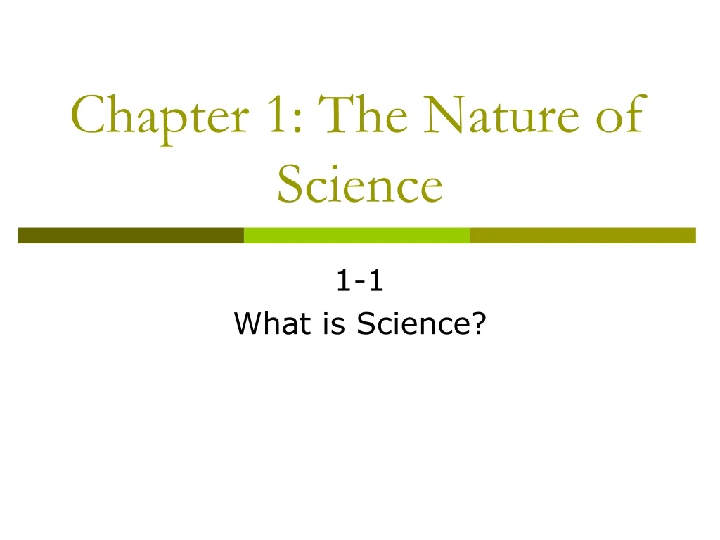chapter 1 the nature of science
