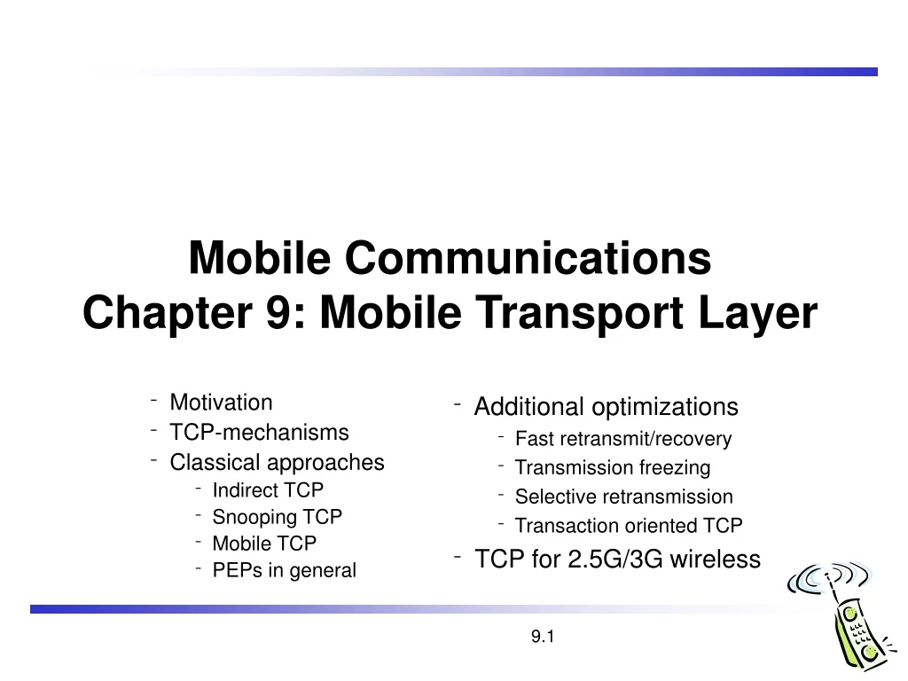 mobile communications chapter 9 mobile transport layer