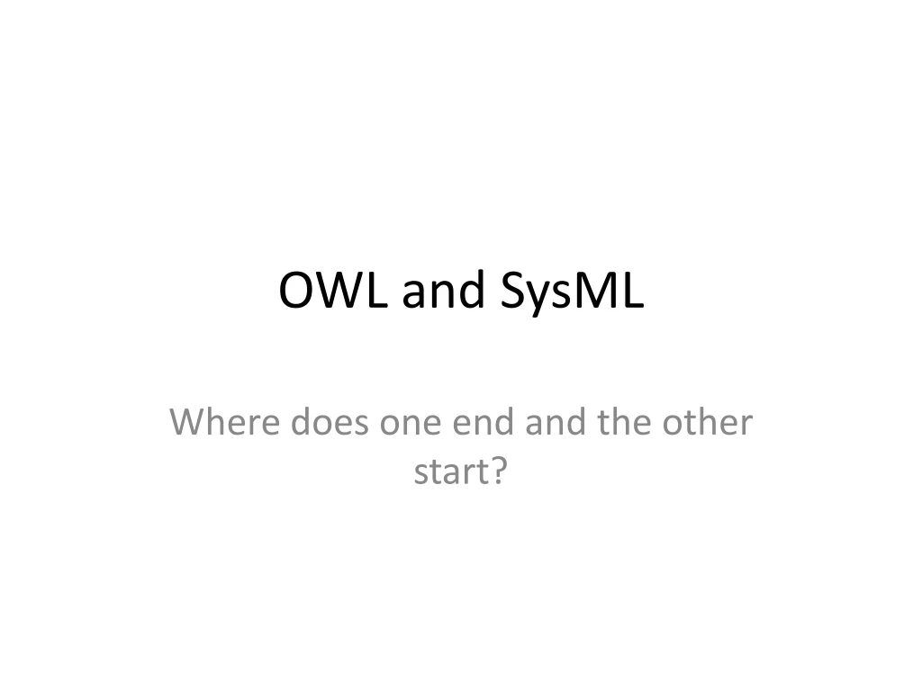 owl and sysml