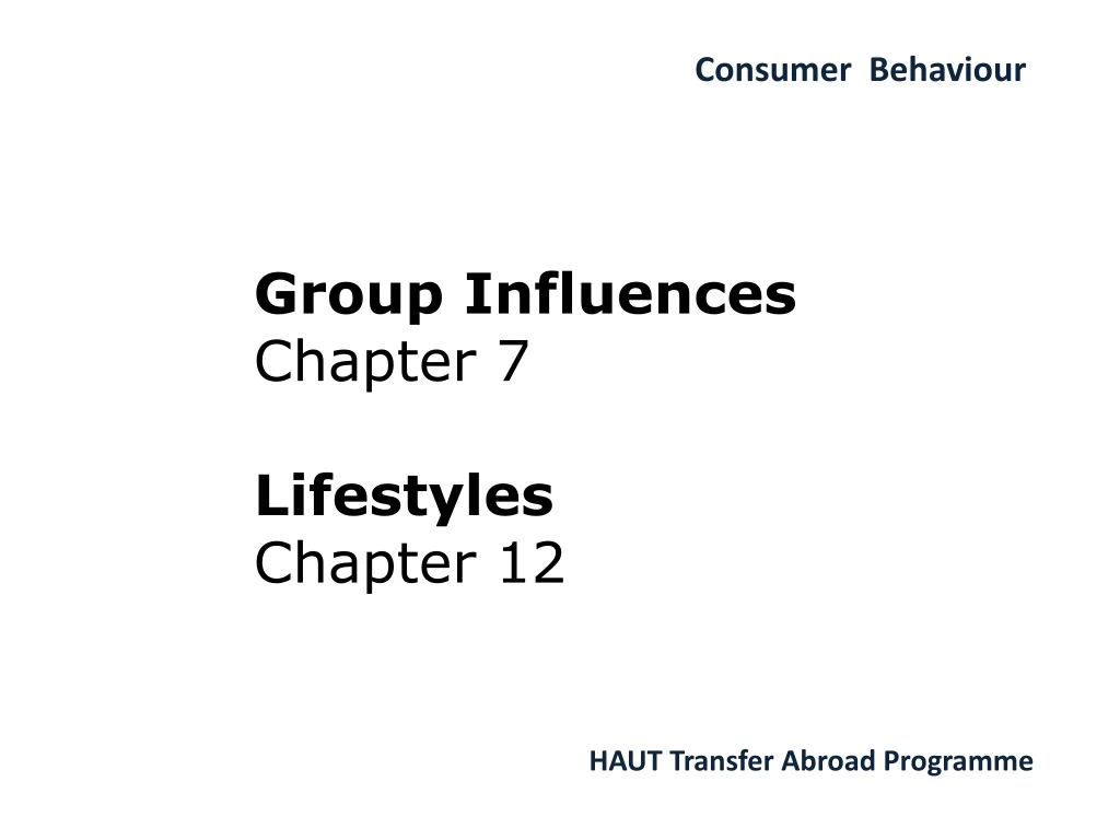 group influences chapter 7 lifestyles chapter 12